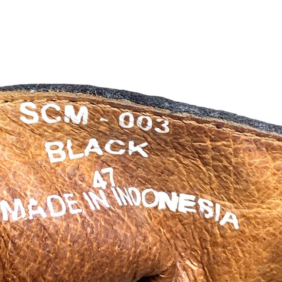 Blackstone SCM-003 Black Leather Minimalist Slip On Sneakers - Picture 2 of 9